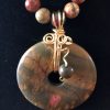Gorgeous Wire Wrapped Picasso Jasper Wishing Stone Pendant on Picasso Necklace