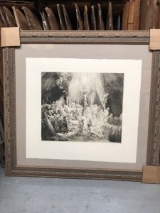 Christ between two Thieves (Rembrandt) Etching by Armand Durand