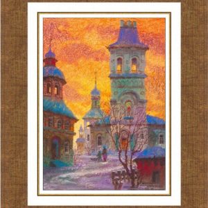 Sunrise Over Bell Tower by Anatole Krasnyansky