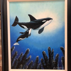 Mom and Baby Orca by Susan Elizabeth Wolding