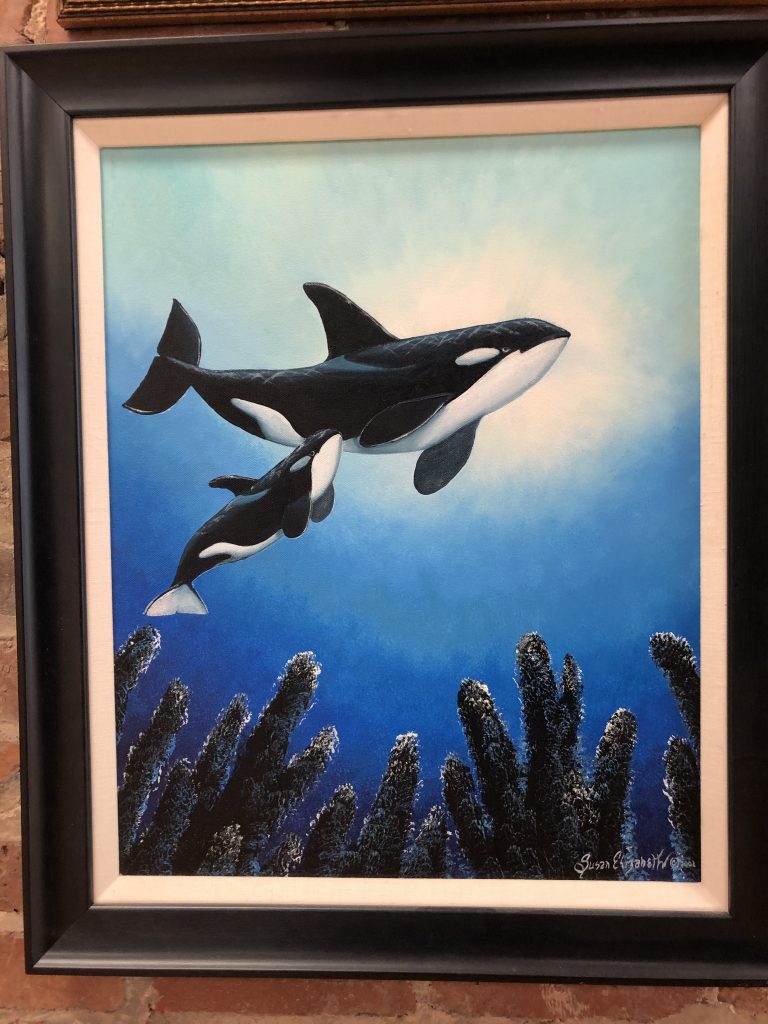 Mom and Baby Orca by Susan Elizabeth Wolding