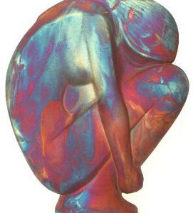 Crouching Woman Raku by William Turner