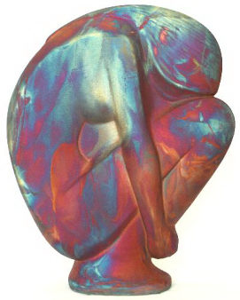 Crouching Woman Raku by William Turner