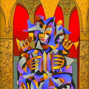 Gold with Red Arches by Anatole Krasnyansky